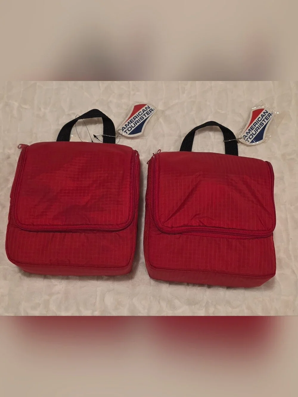NWT Set of 2 Vintage Hanging American Tourister Toiletry Bags